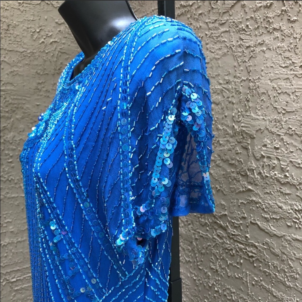 🥶Vintage Beaded & Sequin Lillie Rubin Dress (S) - Picture 8 of 16